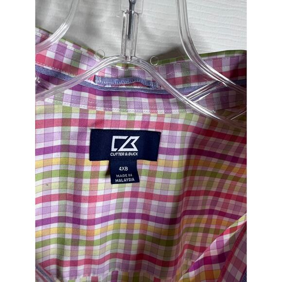 Cutter & Buck Men's Pastel Plaid Button Down Shirt Multicolor ~ Size 4XB - Picture 5 of 5